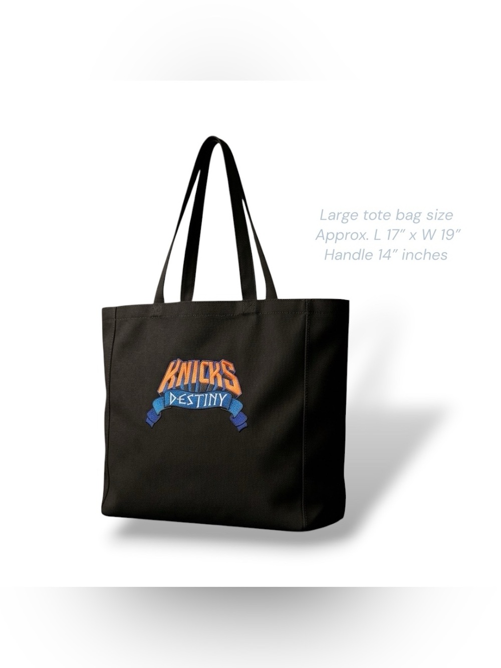 Knicks Destiny Black Canvas Tote Bag